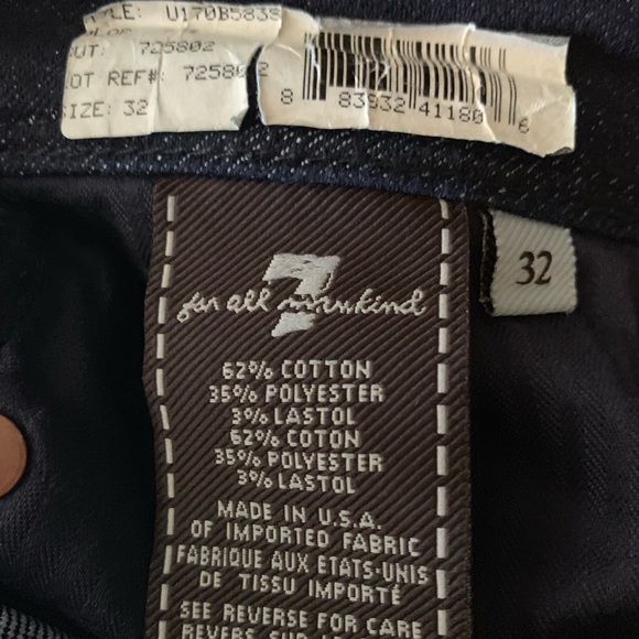 7FAM Jeans Size 32 X 34 - Picture 3 of 4